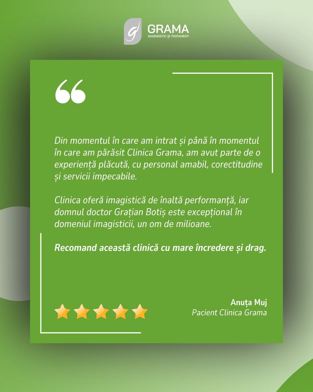 Testimonial - Clinica Grama