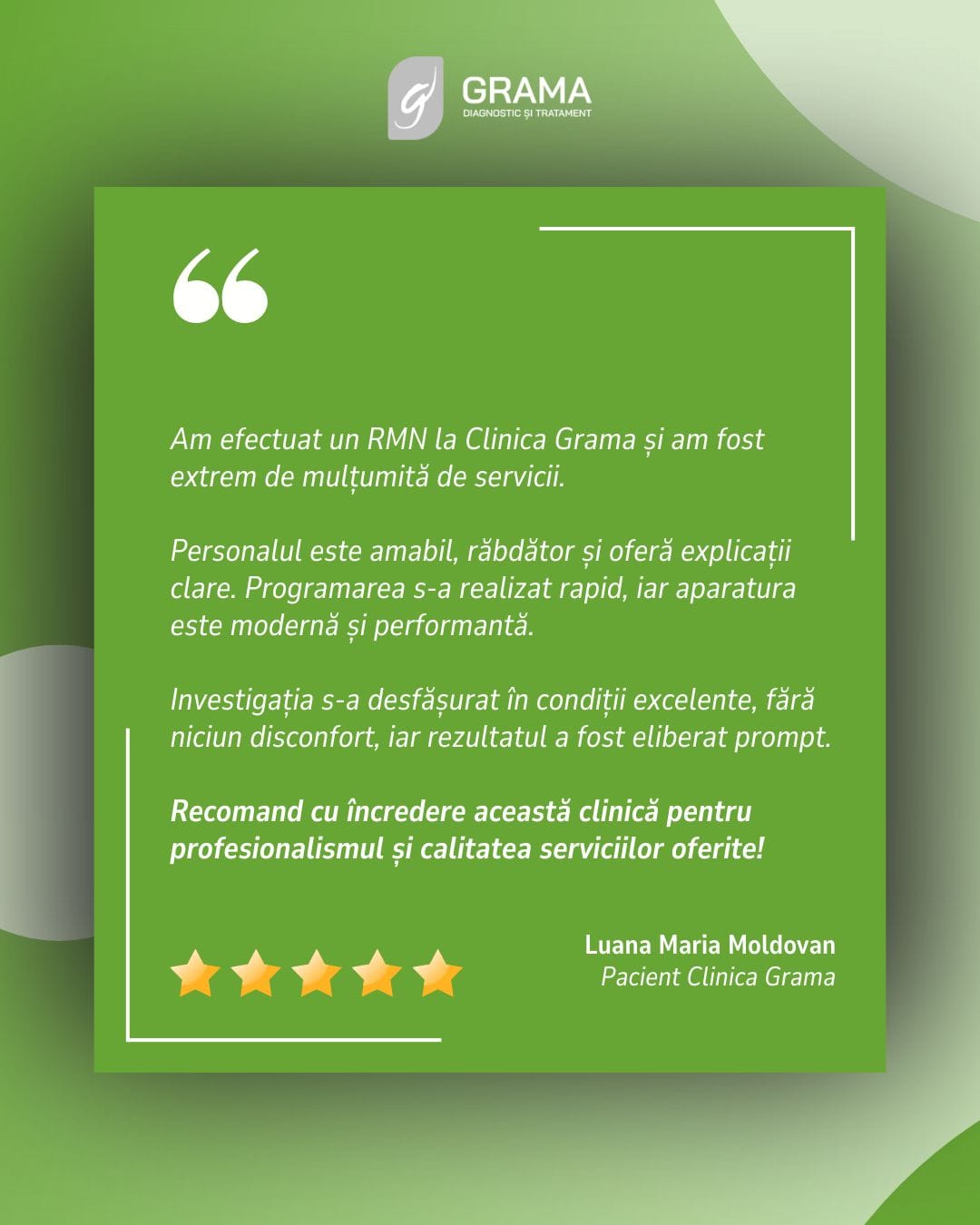 Testimonial - Clinica Grama
